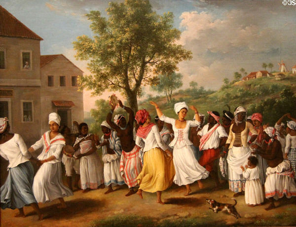 Dancing Scene in the Caribbean painting (1764-96) by Agostino Brunias at Tate Britain. London, United Kingdom.