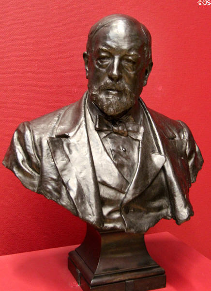 Sir Henry Tate (Sugar refining fortune & donor of Tate Gallery) bronze bust (1898) by Thomas Brock at Tate Britain. London, United Kingdom.