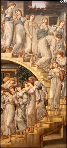 Golden Stairs painting (1880) by Edward Coley Burne-Jones at Tate Britain. London, United Kingdom.