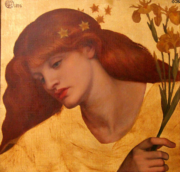 Sancta Lilias painting (1874) by Dante Gabriel Rossetti at Tate Britain. London, United Kingdom.