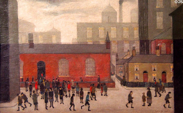 Coming Out of School painting (1927) by LS Lowry at Tate Britain. London, United Kingdom.