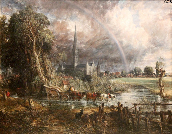 Salisbury Cathedral from Meadow painting (1831) by John Constable at Tate Britain. London, United Kingdom.