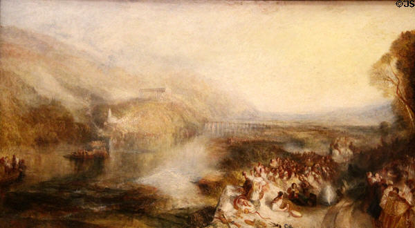 Opening of the Wallhalla on the Danube painting (1842) by Joseph Mallord William Turner at Tate Britain. London, United Kingdom.