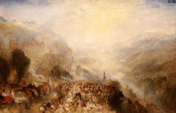 Castle in Alpine Valley, called Heidelberg painting (c1844-5) by Joseph Mallord William Turner at Tate Britain. London, United Kingdom.