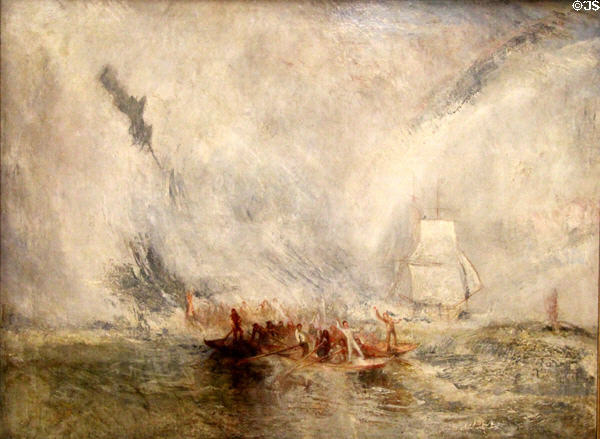 Whalers painting (1845) by Joseph Mallord William Turner at Tate Britain. London, United Kingdom.