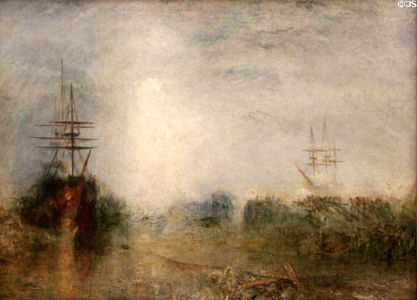 Whalers (boiling blubber) to extricate ship from ice painting (1846) by Joseph Mallord William Turner at Tate Britain. London, United Kingdom.