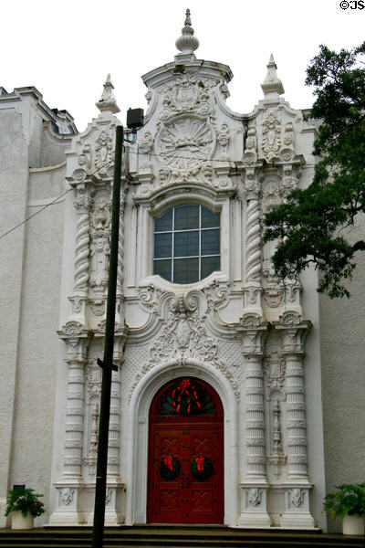 United Methodist Church (1890 then 1907-17) (901 Government St.). Mobile, AL. Style: Gothic Revival with Spanish Baroque front. Architect: George B. Rogers.
