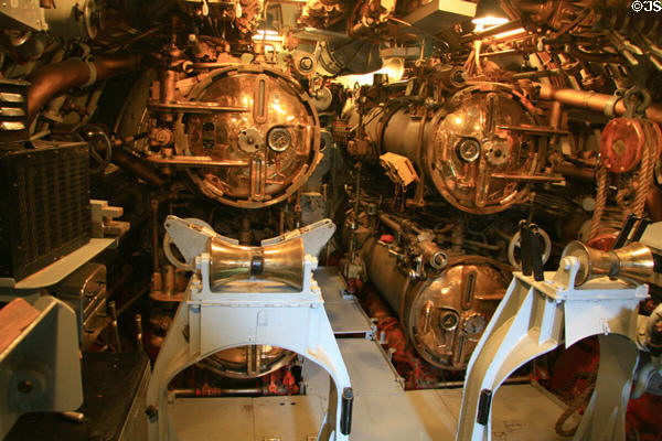 Rear torpedo room of Submarine USS Drum. Mobile, AL.