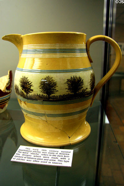 Mochaware pitcher (19thC) at Fort Condé Museum. Mobile, AL.