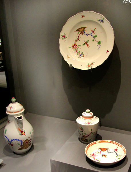 Rock & bird pattern porcelain (c1750-75) by Meissen at Mobile Museum of Art. Mobile, AL.