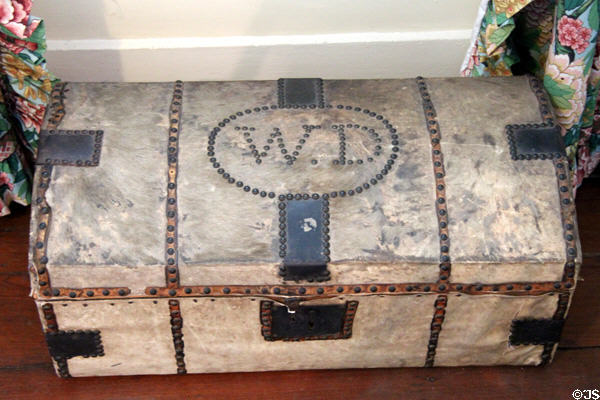 Travel trunk with initials W.D. at Conde-Charlotte Museum. Mobile, AL.