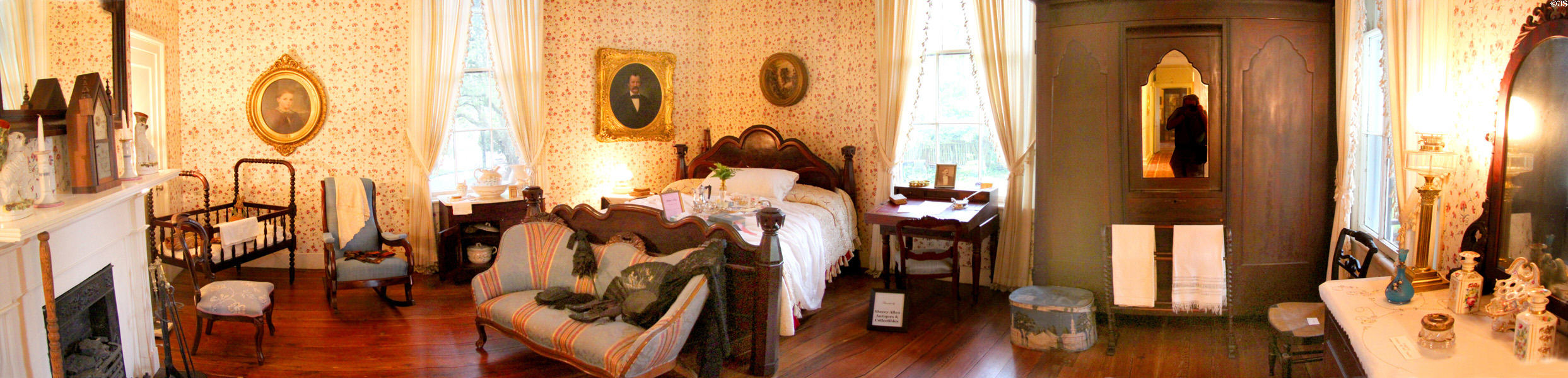 Bedroom panorama at Oakleigh Plantation. Mobile, AL.