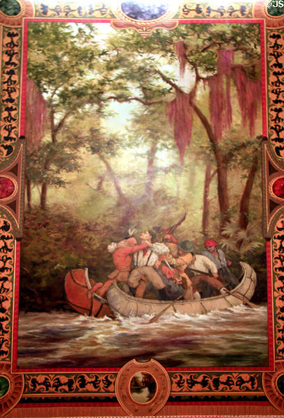 Mural of Creek Indian War of 1812 by Glidden Group in Battle House Hotel. Mobile, AL.