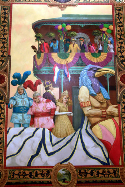 Mural of Mobile Mardi Gras by Glidden Group in Battle House Hotel. Mobile, AL.