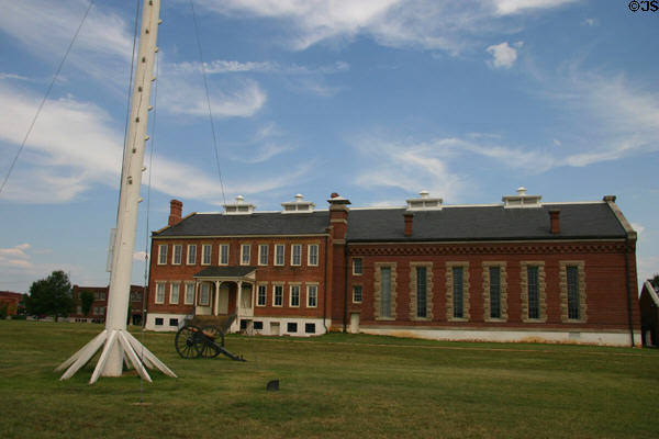 Fort Smith barracks, courthouse & jail (c1850) run by National Park Service. Fort Smith, AR. On National Register.