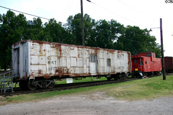 MKT freight car & caboose at Fort Smith Trolley Museum. Fort Smith, AR.