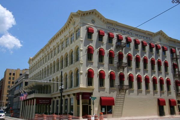 Restored Capital Hotel (1850-99) (117 W. Markham St.). Little Rock, AR. On National Register.