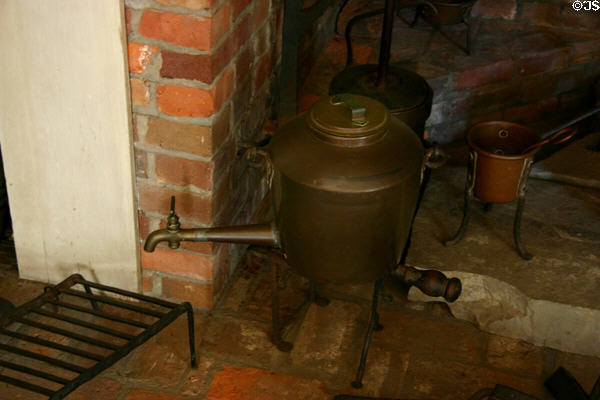 Hot water kettle in heritage house at Historic Arkansas Museum. Little Rock, AR.