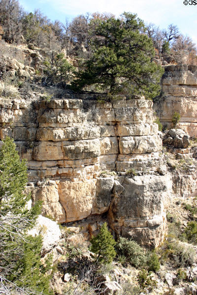 Striated cliffs in Walnut Canyon National Monument. AZ.