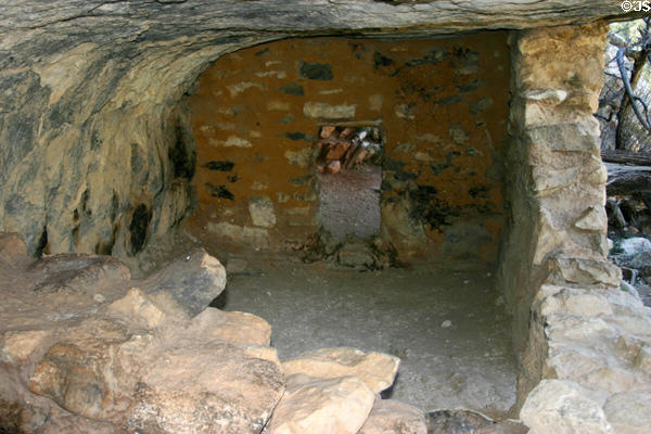 One of 300 cave dwellings of Walnut Canyon National Monument. AZ. On National Register.