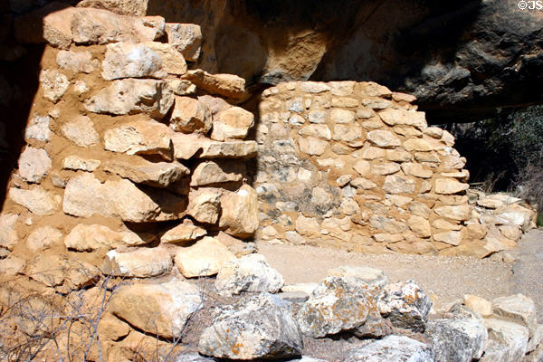 Rock wall in Walnut Canyon National Monument. AZ.