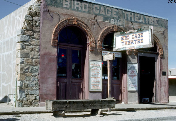 Bird Cage Theatre where several famous 19th c opera stars performed. Tombstone, AZ.