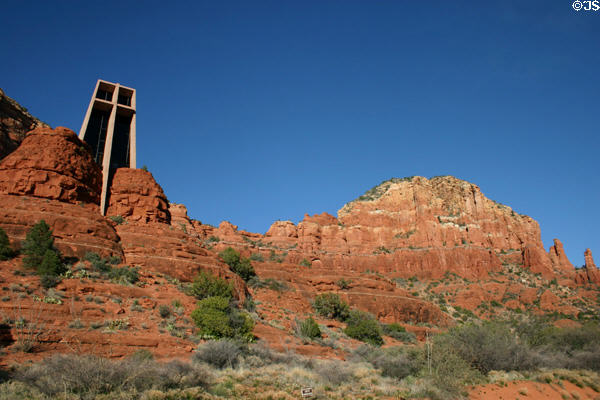 Chapel of the Holy Cross in landscape. Sedona, AZ.