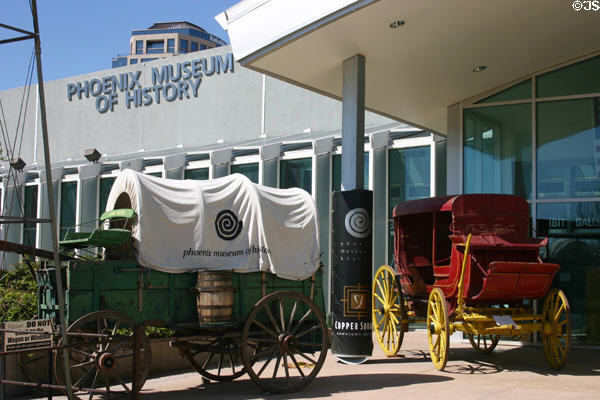 Phoenix Museum of History pioneer wagons. Phoenix, AZ.