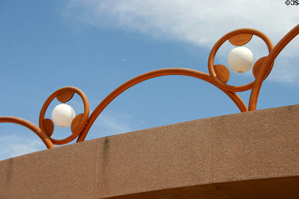 Grady Gammage Auditorium details of Frank Lloyd Wright's globe lamps. Tempe, AZ.