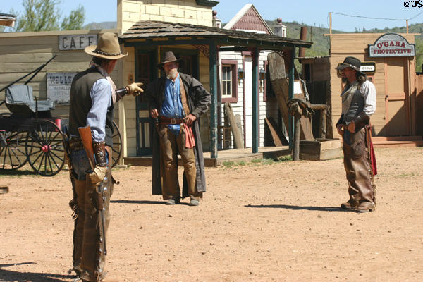 Armed confrontation reenacted at Pioneer Living History Museum. Phoenix, AZ.