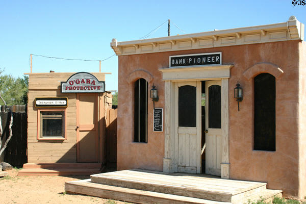 Adobe bank at Pioneer Living History Museum. Phoenix, AZ.