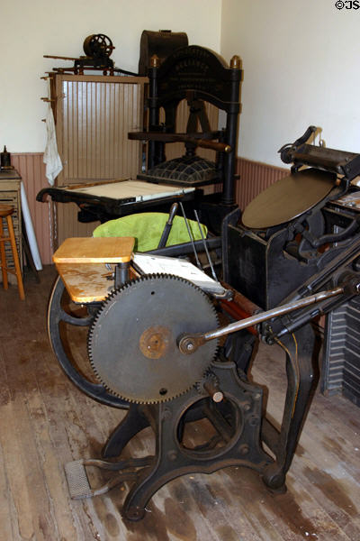 Printing press at Pioneer Living History Museum. Phoenix, AZ.