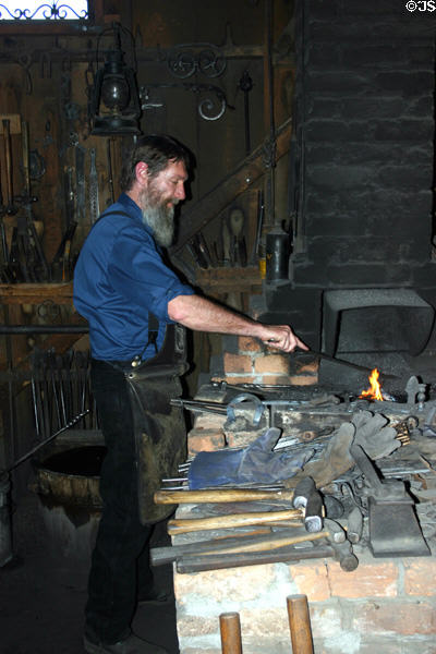 Blacksmith at Pioneer Living History Museum. Phoenix, AZ.