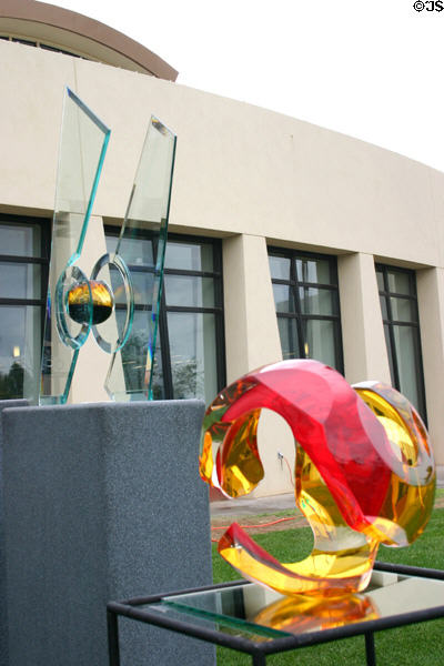 Glass art by Richard Silver in Scottsdale Arts Festival. Scottsdale, AZ.
