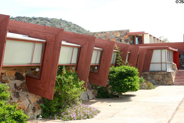 Architectural workshop wing of Taliesin West. Scottsdale, AZ.