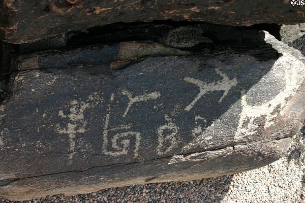 Native petroglyphs found on site of Taliesin West were incorporated. Scottsdale, AZ.