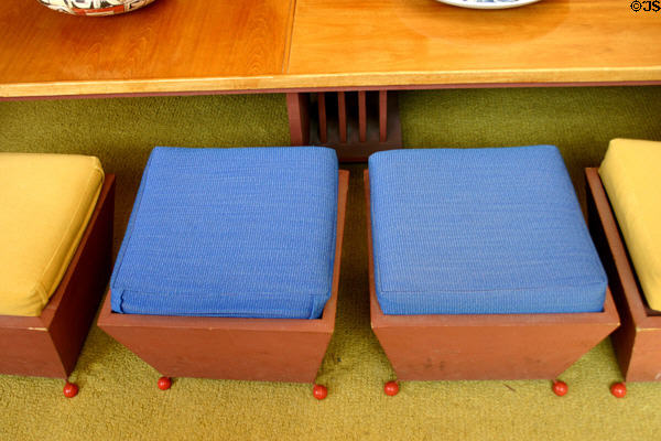 F.L. Wright's stools designed for Taliesin West. Scottsdale, AZ.