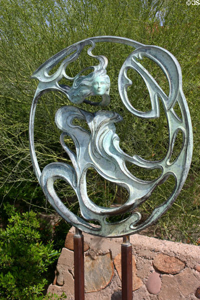 Solar Wind (1992) cast bronze sculpture by Heloise Crista at Taliesin West. Scottsdale, AZ.