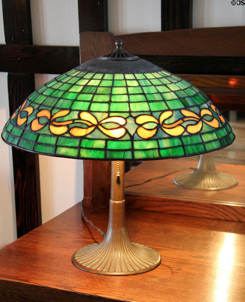 Arts & Crafts stained glass electric table lamp (1901-2) in Corbett House at Tucson Museum of Art. Tucson, AZ.