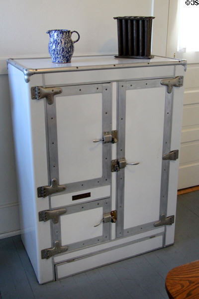 Leonard Cleanable Icebox (c1900) by Grand Rapids Refrigerator Co. in Corbett House at Tucson Museum of Art. Tucson, AZ.