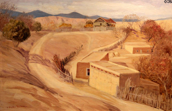 At Pojuaque painting (1914) by Orrin Sheldon Parsons at Tucson Museum of Art. Tucson, AZ.