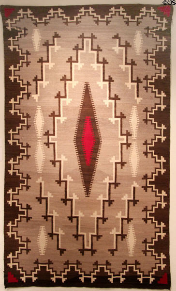 Navajo (Diné) Klagetoh (black & red) rug (1930-20) at Tucson Museum of Art. Tucson, AZ.