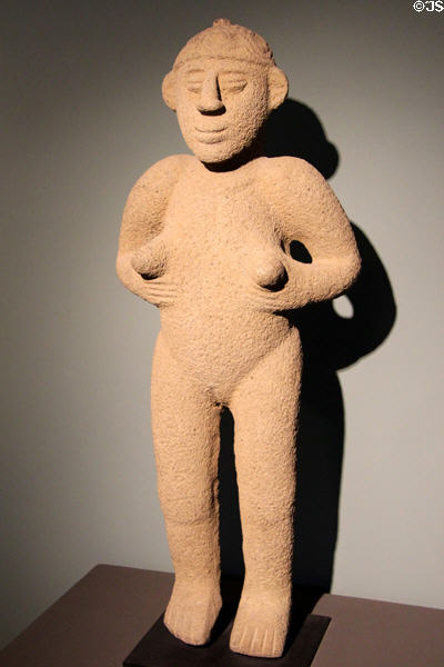Volcanic stone female figure (1000-1400) from Nicoya Region, Costa Rica at Tucson Museum of Art. Tucson, AZ.
