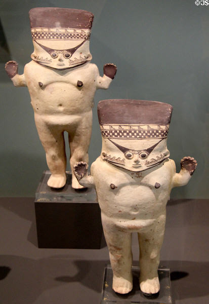 Chancay culture clay standing female effigies (1100-1300) from Central Coast Peru at Tucson Museum of Art. Tucson, AZ.