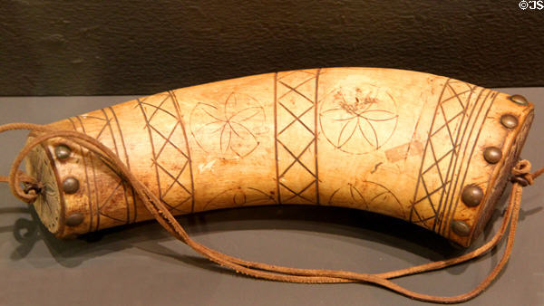 Spanish powder horn (late 19th- early 20thC) at Tucson Museum of Art. Tucson, AZ.