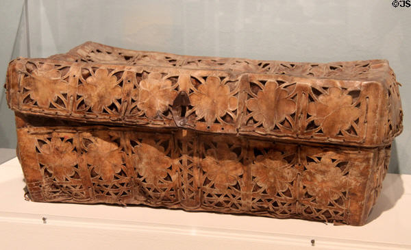 Rawhide trunk (19thC) from Petaca, Peru at Tucson Museum of Art. Tucson, AZ.