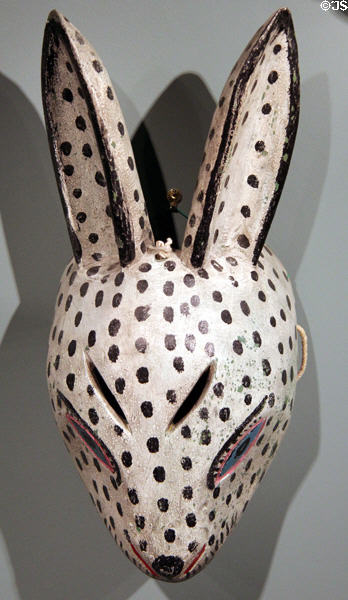Painted wood rabbit carnival masks from Hildago, Mexico (early 20thC) at Tucson Museum of Art. Tucson, AZ.