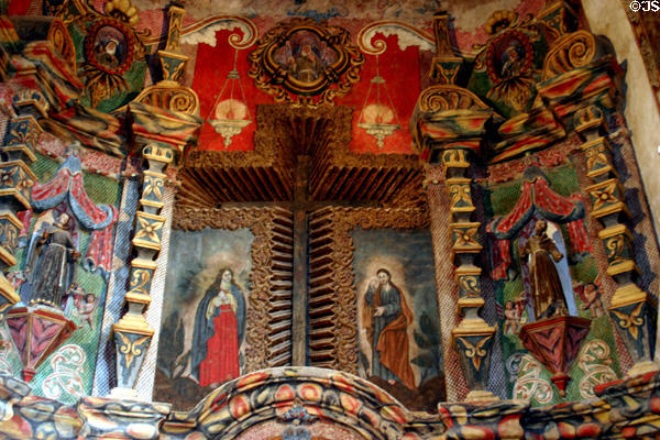 Altar mural detail of San Xavier del Bac Mission Church. Tucson, AZ.