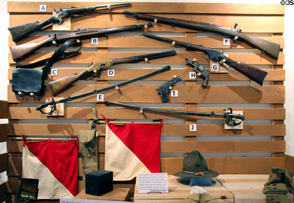 Collection of arms from U.S. Army chase of Poncho Villa (1916) at Arizona History Museum. Tucson, AZ.