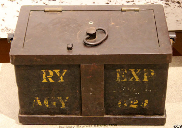 Railway Express strong box at Arizona History Museum. Tucson, AZ.